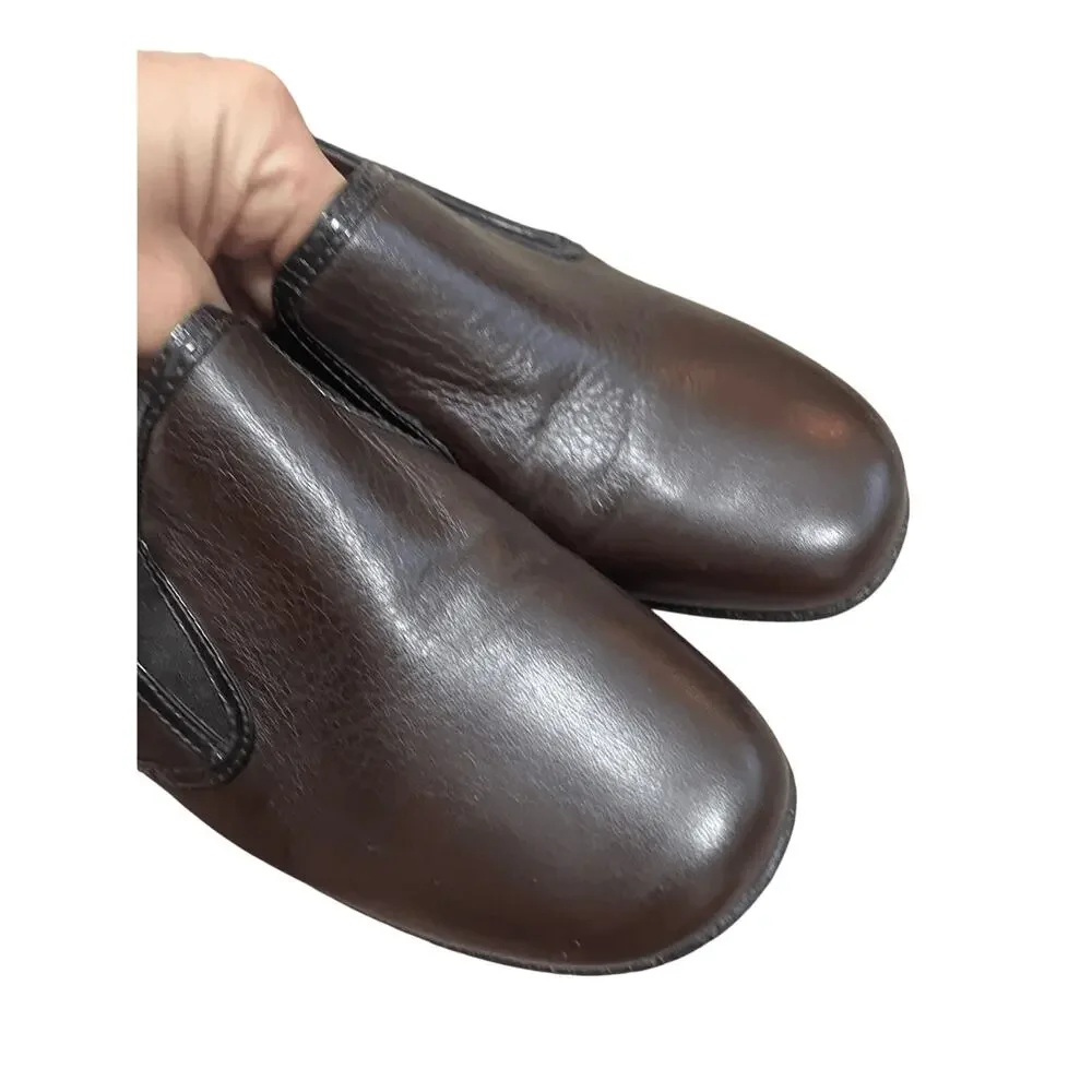 Circa Joan & David Size 10 Shoes Brown Leather Wedge Modest Casual Heels